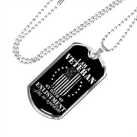 Load image into Gallery viewer, Designs by MyUtopia Shout Out:I Am A Veteran My Oath of Enlistment does not Expire Personalized Engravable Keepsake Dog Tag Necklace
