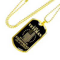 Load image into Gallery viewer, Designs by MyUtopia Shout Out:I Am A Veteran My Oath of Enlistment does not Expire Personalized Engravable Keepsake Dog Tag Necklace
