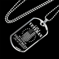 Load image into Gallery viewer, Designs by MyUtopia Shout Out:I Am A Veteran My Oath of Enlistment does not Expire Personalized Engravable Keepsake Dog Tag Necklace

