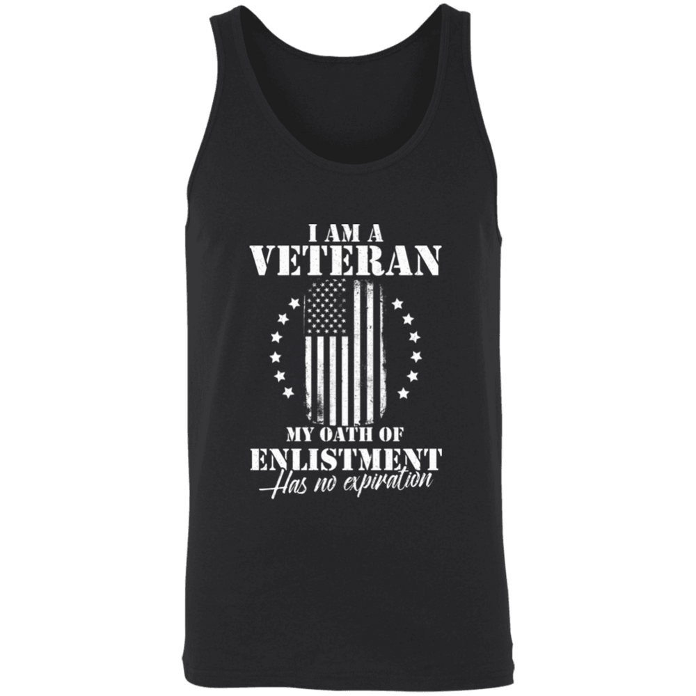 Designs by MyUtopia Shout Out:I Am A Veteran My Oath of Enlistment does not Expire Unisex Tank,X-Small / Black,Tank Tops
