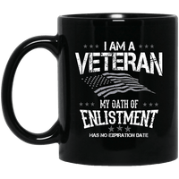 Load image into Gallery viewer, Designs by MyUtopia Shout Out:I Am A Veteran My Oath of Enlistment Has No Expiration Ceramic Coffee Mug,11 oz / Black,Ceramic Coffee Mug
