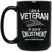 Load image into Gallery viewer, Designs by MyUtopia Shout Out:I Am A Veteran My Oath of Enlistment Has No Expiration Ceramic Coffee Mug,15 oz / Black,Ceramic Coffee Mug
