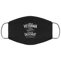 Load image into Gallery viewer, Designs by MyUtopia Shout Out:I Am A Veteran My Oath of Enlistment Has No Expiration Date Adult Fabric Face Mask with Elastic Ear Loops,Fabric Face Mask / Black / Adult,Fabric Face Mask
