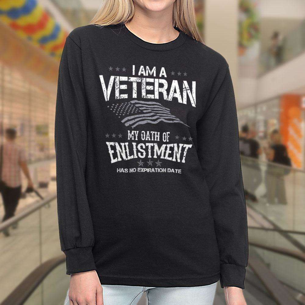 Designs by MyUtopia Shout Out:I Am A Veteran My Oath of Enlistment Has No Expiration Long Sleeve Ultra Cotton T-Shirt