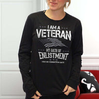 Load image into Gallery viewer, Designs by MyUtopia Shout Out:I Am A Veteran My Oath of Enlistment Has No Expiration Long Sleeve Ultra Cotton T-Shirt
