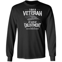 Load image into Gallery viewer, Designs by MyUtopia Shout Out:I Am A Veteran My Oath of Enlistment Has No Expiration Long Sleeve Ultra Cotton T-Shirt,S / Black,Long Sleeve T-Shirts

