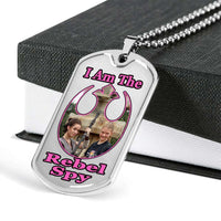 Load image into Gallery viewer, Designs by MyUtopia Shout Out:I Am The Rebel Spy Dog Tag (C),Military Chain (Silver) / No,Dog Tag Necklace
