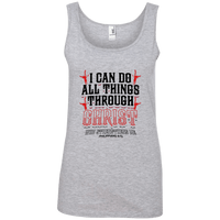 Load image into Gallery viewer, Designs by MyUtopia Shout Out:I Can Do All Things Through Christ 100% Ring-spun Cotton Ladies Tank Top,Heather Grey / S,Tank Tops
