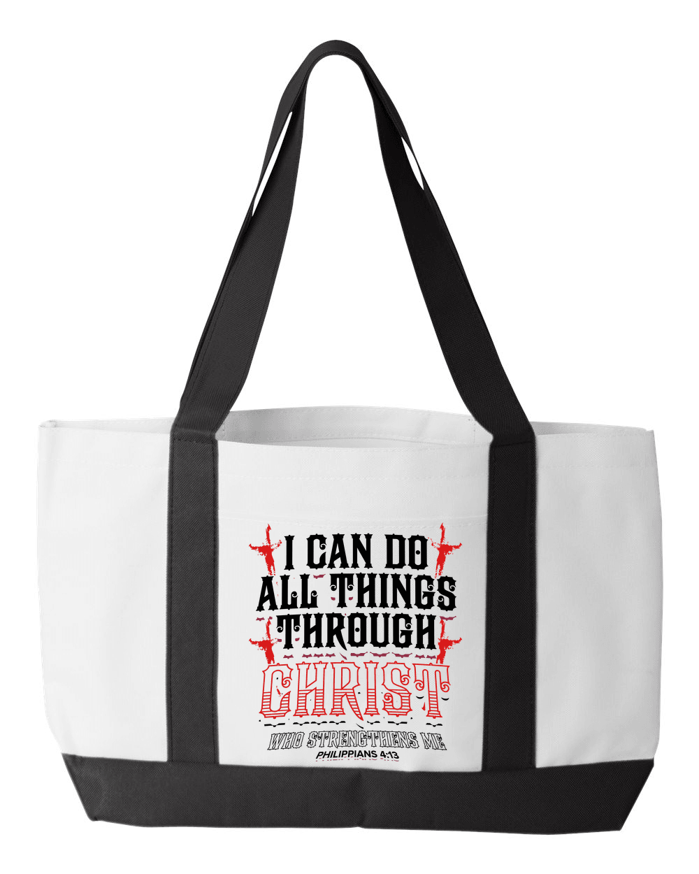 Designs by MyUtopia Shout Out:I Can Do All Things Through Christ Canvas Totebag Gym / Beach / Pool Gear Bag,Default Title,Gym Totebag