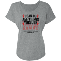 Load image into Gallery viewer, Designs by MyUtopia Shout Out:I Can Do All Things Through Christ Ladies&#39; Tri-blend Dolman Sleeve,Premium Heather / X-Small,Ladies T-Shirts
