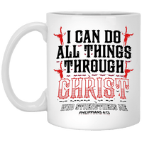 Load image into Gallery viewer, Designs by MyUtopia Shout Out:I Can Do All Things Through Christ Philippians 4:13 Ceramic Coffee Mug - White,11 oz / White,Ceramic Coffee Mug
