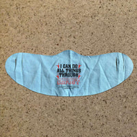 Load image into Gallery viewer, Designs by MyUtopia Shout Out:I Can Do All Things Through Christ v2 Fabric Face Covering / Face Mask,Light Blue,Fabric Face Mask
