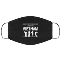 Load image into Gallery viewer, Designs by MyUtopia Shout Out:I Didn&#39;t Go To Harvard I Went To Vietnam Adult Fabric Face Mask with Elastic Ear Loops,3 Layer Fabric Face Mask / Black / Adult,Fabric Face Mask
