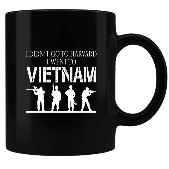 Designs by MyUtopia Shout Out:I Didn't Go To Harvard, I Went To Vietnam Ceramic Coffee Mug - Black,Black,Ceramic Coffee Mug
