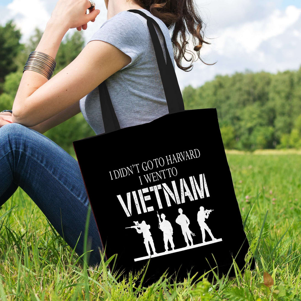 Designs by MyUtopia Shout Out:I Didn't Go To Harvard, I Went To Vietnam Fabric Totebag Reusable Shopping Tote