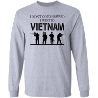 Load image into Gallery viewer, Designs by MyUtopia Shout Out:I Didn&#39;t Go To Harvard, I Went To Vietnam Long Sleeve Ultra Cotton Unisex T-Shirt,Sport Grey / S,Long Sleeve T-Shirts
