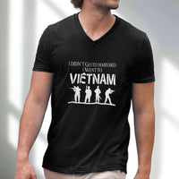 Load image into Gallery viewer, Designs by MyUtopia Shout Out:I Didn&#39;t Go To Harvard, I Went To Vietnam Men&#39;s Printed V-Neck T-Shirt
