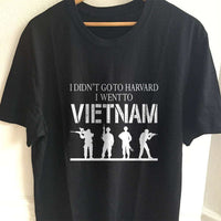Load image into Gallery viewer, Designs by MyUtopia Shout Out:I Didn&#39;t Go To Harvard, I Went To Vietnam Unisex T-Shirt,S / Black,Adult Unisex T-Shirt
