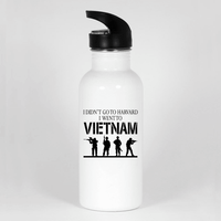 Load image into Gallery viewer, Designs by MyUtopia Shout Out:I Didn&#39;t Go To Harvard, I Went To Vietnam Water Bottle,White,Water Bottle
