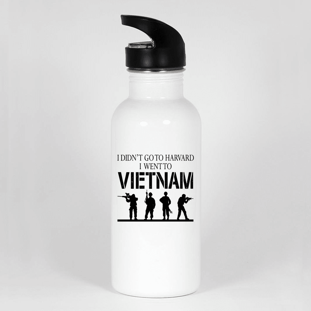Designs by MyUtopia Shout Out:I Didn't Go To Harvard, I Went To Vietnam Water Bottle,White,Water Bottle