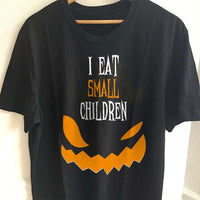 Load image into Gallery viewer, Designs by MyUtopia Shout Out:I Eat Small Children Adult Unisex Cotton Short Sleeve T-Shirt,S / Black,Adult Unisex T-Shirt
