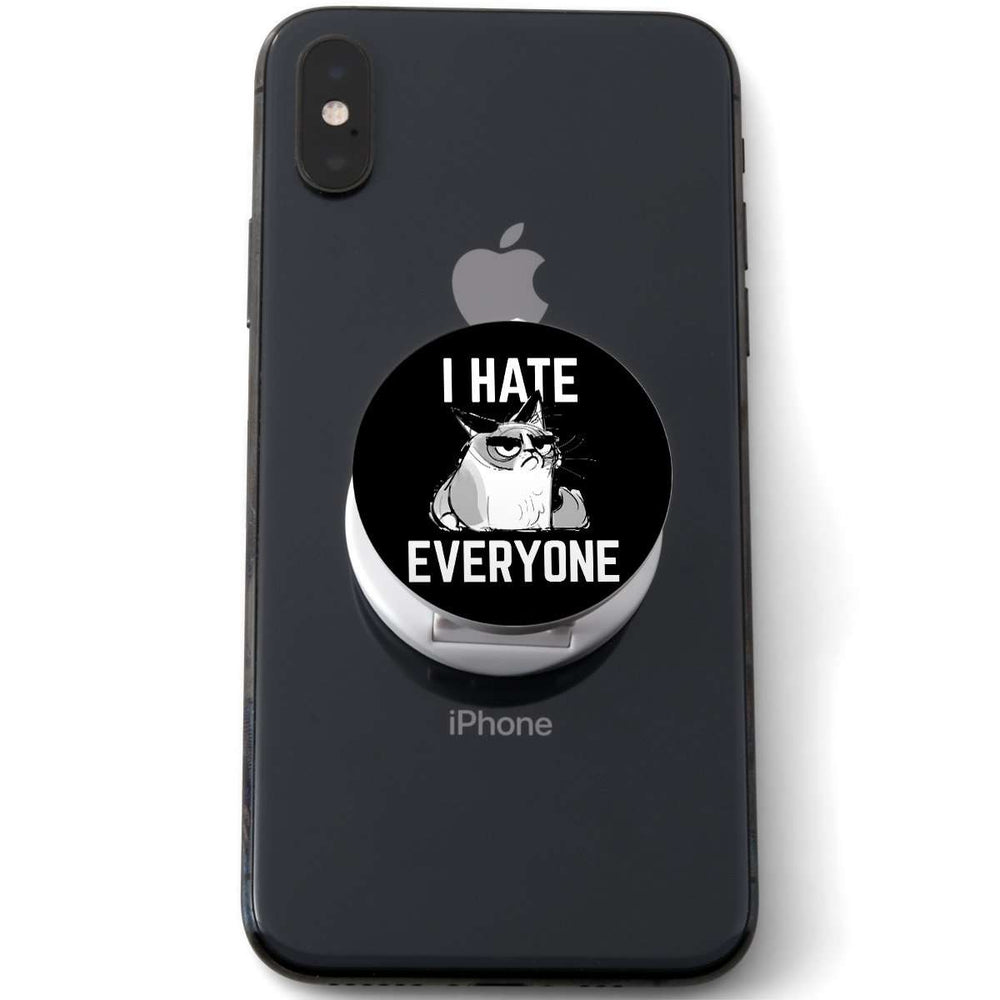 Designs by MyUtopia Shout Out:I Hate Everyone Inspired By Grumpy Cat Hinged Phone Grip for Smartphones and Tablets