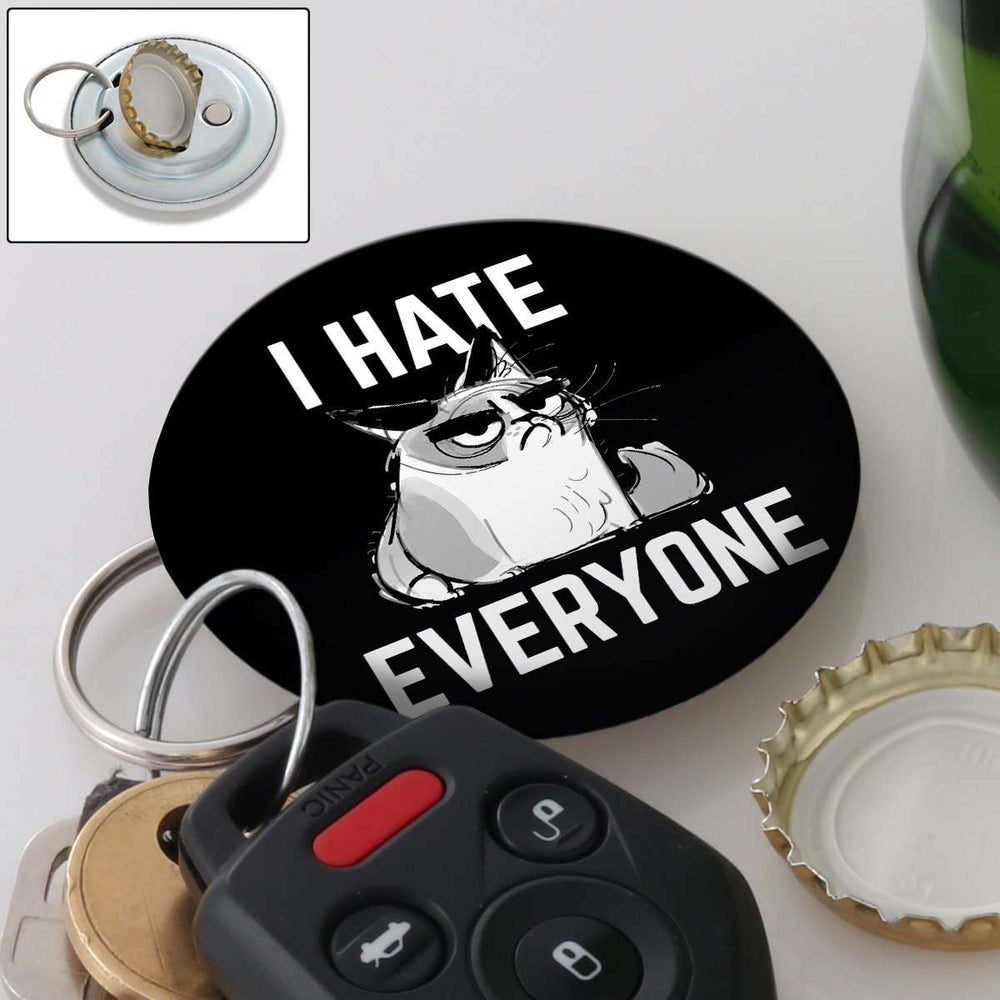 Designs by MyUtopia Shout Out:I Hate Everyone Inspired by Grumpy Cat Magnetic Key chain and bottle opener