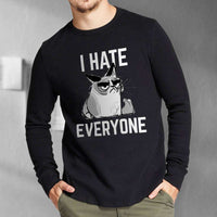 Load image into Gallery viewer, Designs by MyUtopia Shout Out:I Hate Everyone Inspired by Grumpy Cat Ultra Cotton Long Sleeve Unisex T-Shirt
