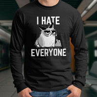 Load image into Gallery viewer, Designs by MyUtopia Shout Out:I Hate Everyone Inspired by Grumpy Cat Ultra Cotton Long Sleeve Unisex T-Shirt
