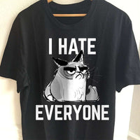 Load image into Gallery viewer, Designs by MyUtopia Shout Out:I Hate Everyone Inspired by Grumpy Cat Ultra Cotton Unisex T-Shirt
