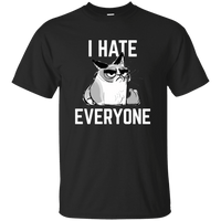 Load image into Gallery viewer, Designs by MyUtopia Shout Out:I Hate Everyone Inspired by Grumpy Cat Ultra Cotton Unisex T-Shirt,S / Black,Adult Unisex T-Shirt
