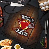Load image into Gallery viewer, Designs by MyUtopia Shout Out:I Kiss Better Than I Grill Funny Apron, Kitchen, Baking, BBQ, Grilling
