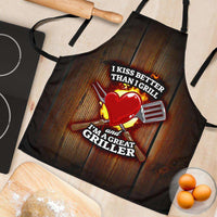 Load image into Gallery viewer, Designs by MyUtopia Shout Out:I Kiss Better Than I Grill Funny Apron, Kitchen, Baking, BBQ, Grilling
