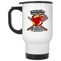 Load image into Gallery viewer, Designs by MyUtopia Shout Out:I Kiss Better than I Grill Travel Mug
