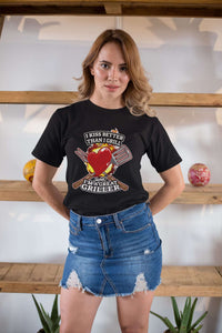Load image into Gallery viewer, Designs by MyUtopia Shout Out:I Kiss Better Than I Grill  Ultra Cotton T-Shirt
