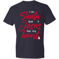 Load image into Gallery viewer, Designs by MyUtopia Shout Out:I Like Santa but Jesus Has My Heart - Lightweight T-Shirt,Navy / S,Adult Unisex T-Shirt
