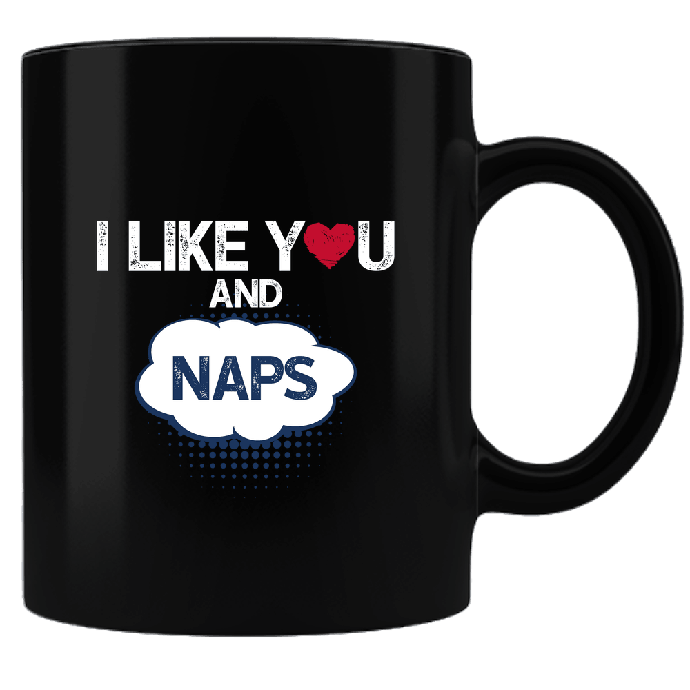 Designs by MyUtopia Shout Out:I Like You and Naps Valentines Day Gift Humor Ceramic Black Coffee Mug,Default Title,Ceramic Coffee Mug