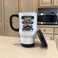 Load image into Gallery viewer, Designs by MyUtopia Shout Out:I Love Being a Veteran and a Grandpa 14oz Stainless Steel Travel Mug
