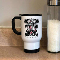 Load image into Gallery viewer, Designs by MyUtopia Shout Out:I Love Being a Veteran and a Grandpa 14oz Stainless Steel Travel Mug
