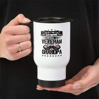 Load image into Gallery viewer, Designs by MyUtopia Shout Out:I Love Being a Veteran and a Grandpa 14oz Stainless Steel Travel Mug
