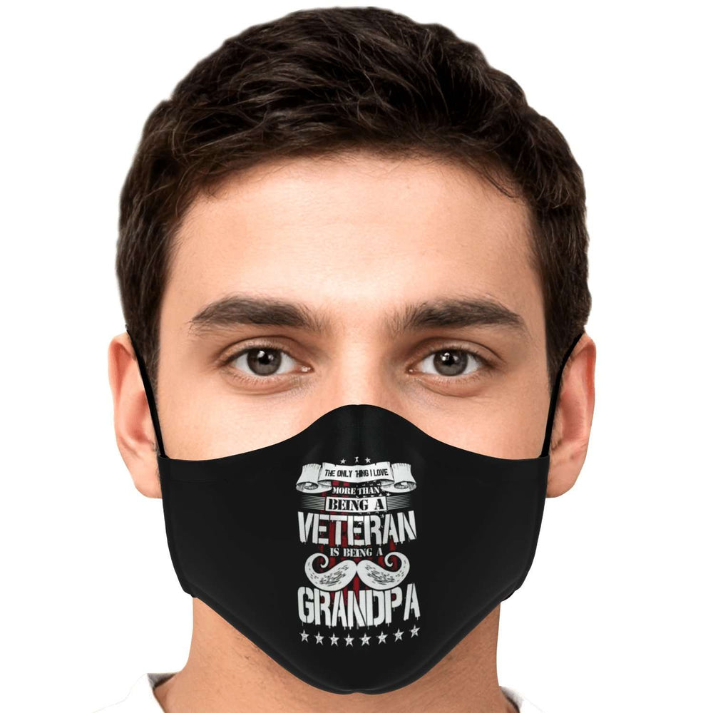 Designs by MyUtopia Shout Out:I Love Being a Veteran and a Grandpa Fitted Fabric Face Mask with Adjustable ear loops,Adult / Single / No filters,Fabric Face Mask