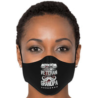 Load image into Gallery viewer, Designs by MyUtopia Shout Out:I Love Being a Veteran and a Grandpa Fitted Fabric Face Mask with Adjustable ear loops
