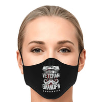 Load image into Gallery viewer, Designs by MyUtopia Shout Out:I Love Being a Veteran and a Grandpa Fitted Fabric Face Mask with Adjustable ear loops
