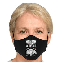 Load image into Gallery viewer, Designs by MyUtopia Shout Out:I Love Being a Veteran and a Grandpa Fitted Fabric Face Mask with Adjustable ear loops
