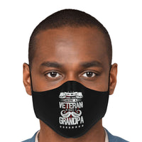 Load image into Gallery viewer, Designs by MyUtopia Shout Out:I Love Being a Veteran and a Grandpa Fitted Fabric Face Mask with Adjustable ear loops
