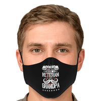 Load image into Gallery viewer, Designs by MyUtopia Shout Out:I Love Being a Veteran and a Grandpa Fitted Fabric Face Mask with Adjustable ear loops
