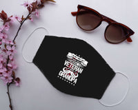 Load image into Gallery viewer, Designs by MyUtopia Shout Out:I Love Being a Veteran and Grandpa Flat Fabric Face Mask with Ear Loops
