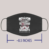 Load image into Gallery viewer, Designs by MyUtopia Shout Out:I Love Being a Veteran and Grandpa Flat Fabric Face Mask with Ear Loops
