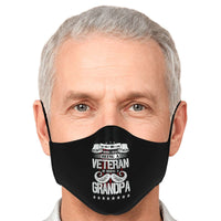 Load image into Gallery viewer, Designs by MyUtopia Shout Out:I Love Being a Veteran and Grandpa Flat Fabric Face Mask with Ear Loops

