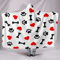 Load image into Gallery viewer, Designs by MyUtopia Shout Out:I Love Dogs Premium Vegan Suede Medium Weight Hooded Blanket - Tall (80x60 &amp; 60x45),Youth 60&quot;x45&quot;,Hooded Blanket
